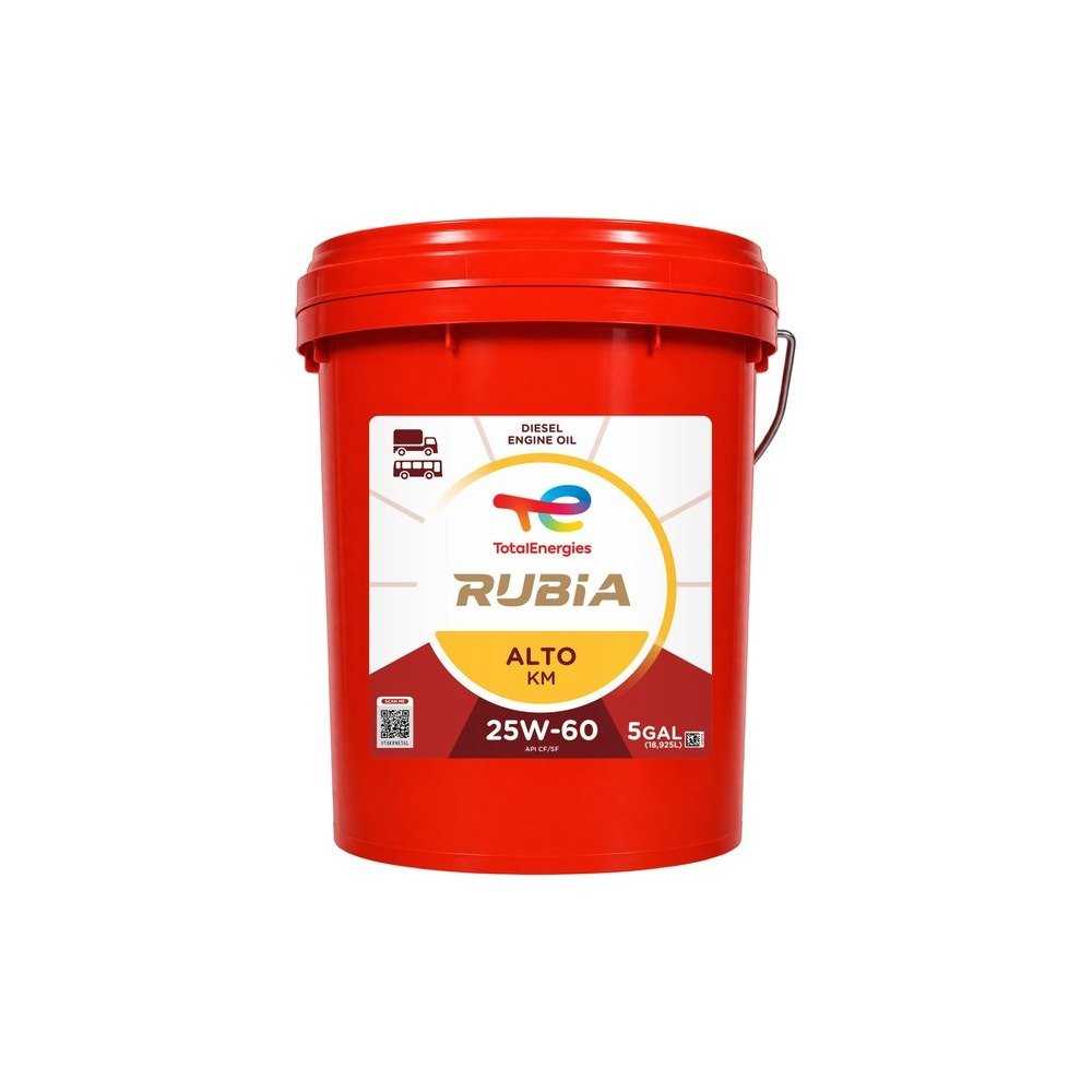 Imagen referencial del envase de RUBIA ALTO KM 25W-60: balde 5 gal
