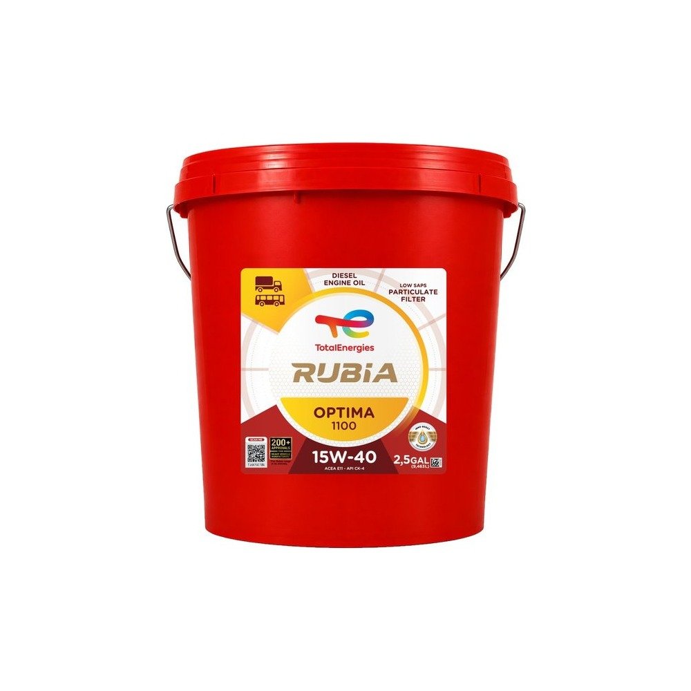 Imagen referencial del envase de RUBIA OPTIMA 1100 15W-40: balde 2,5 gal
