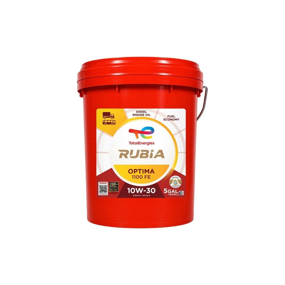 Imagen referencial del envase de RUBIA OPTIMA 1100 FE 10W-30: balde 5 gal