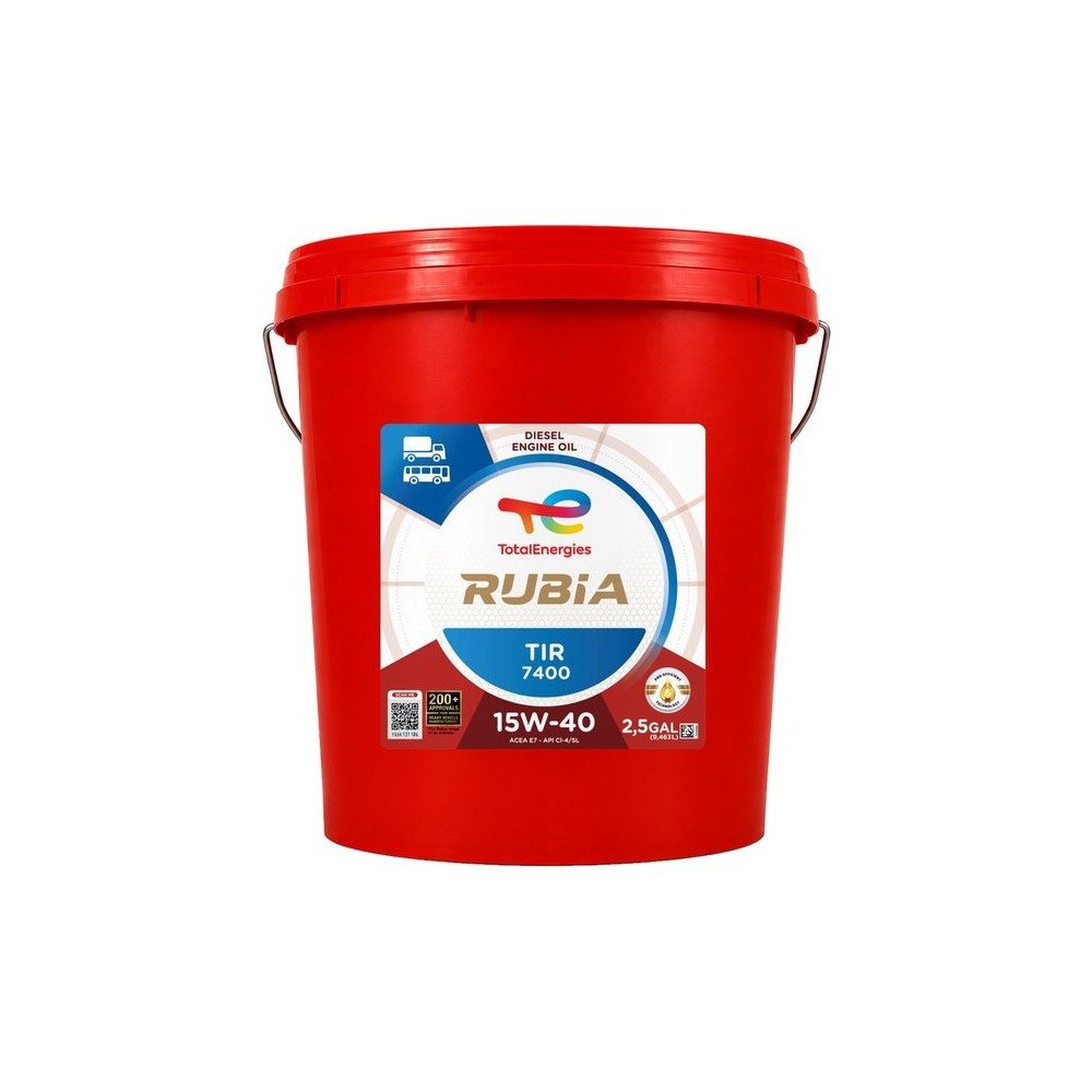 Imagen referencial del envase de RUBIA TIR 7400 15W-40: balde 2,5 gal