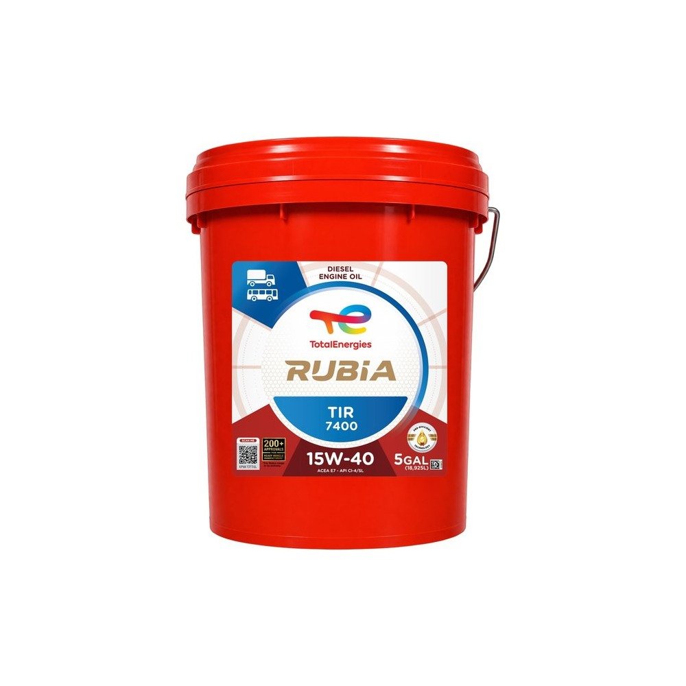 Imagen referencial del envase de RUBIA TIR 7400 15W-40: balde 5 gal